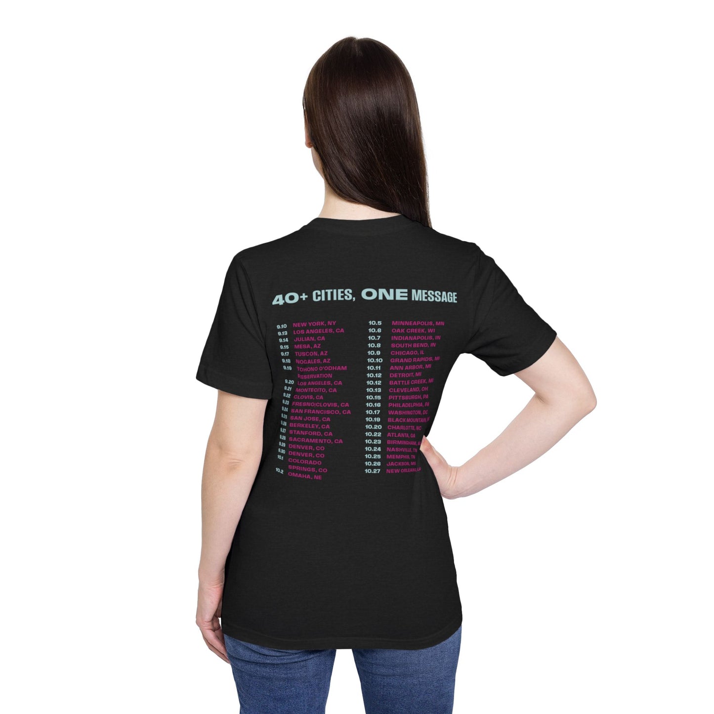 Call of Our Times with Tour Cities - Unisex Short-Sleeve Jersey T-Shirt (Black)