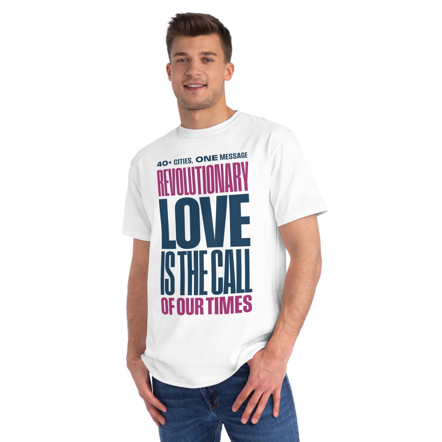 40+ Cities, One Message - Organic Unisex Classic T-Shirt (White)