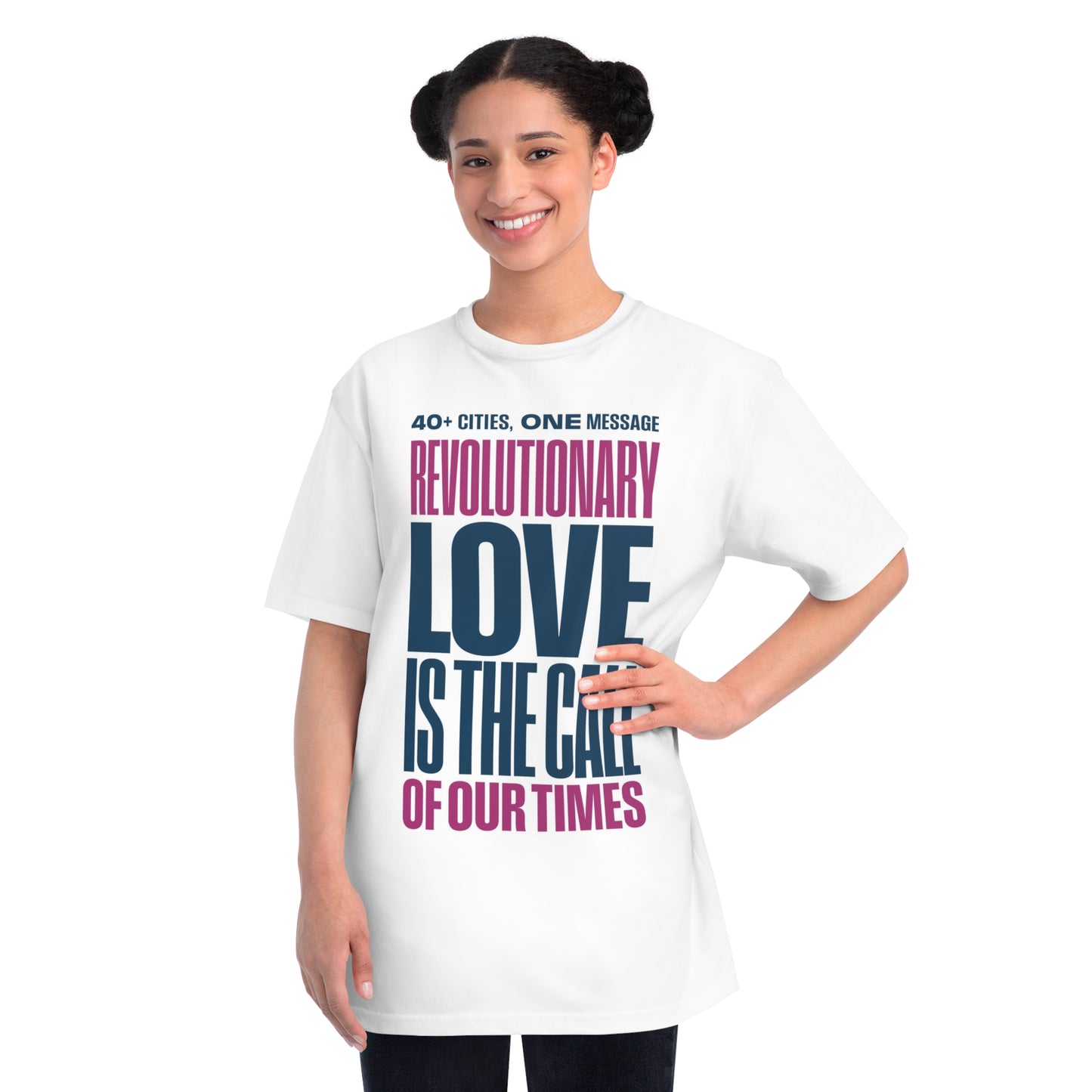 40+ Cities, One Message - Organic Unisex Classic T-Shirt (White)