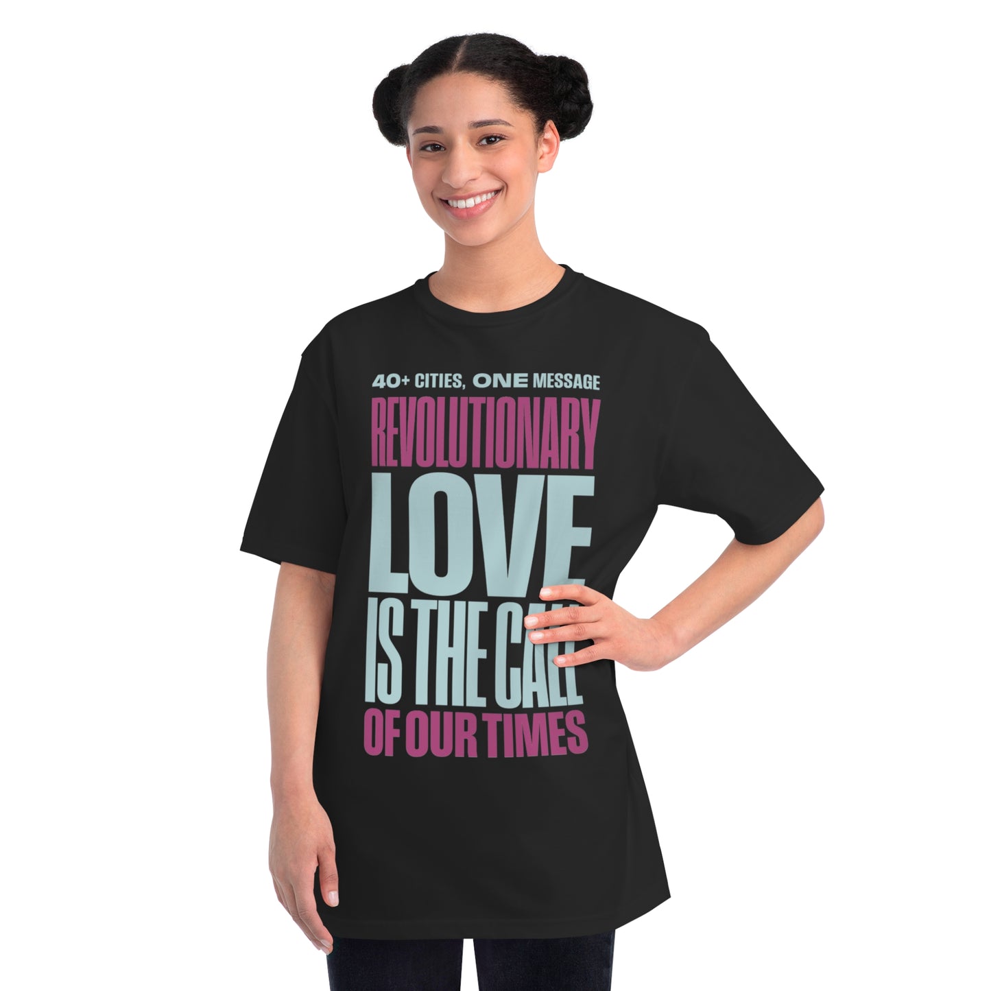 40+ Cities, One Message - Organic Unisex Classic T-Shirt (Black)