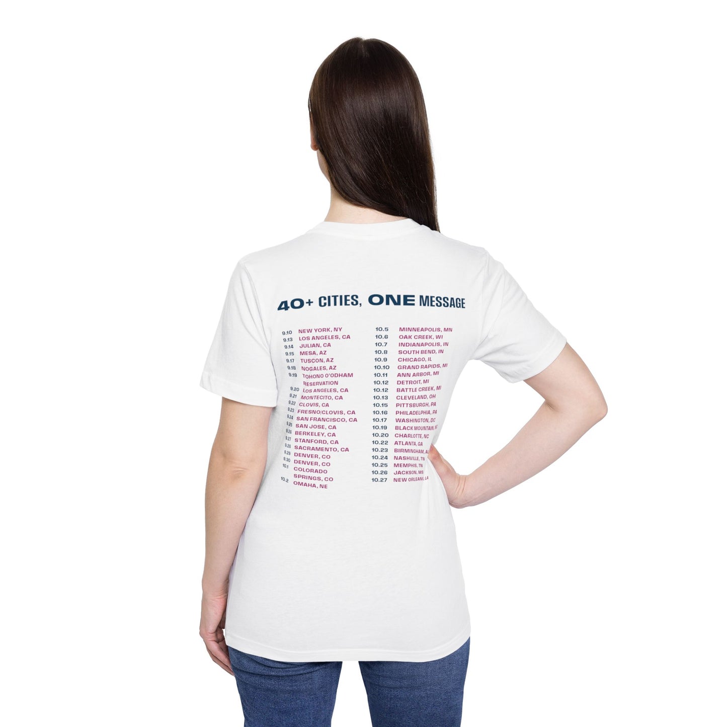 Call of Our Times with Tour Cities - Unisex Short-Sleeve Jersey T-Shirt (White)