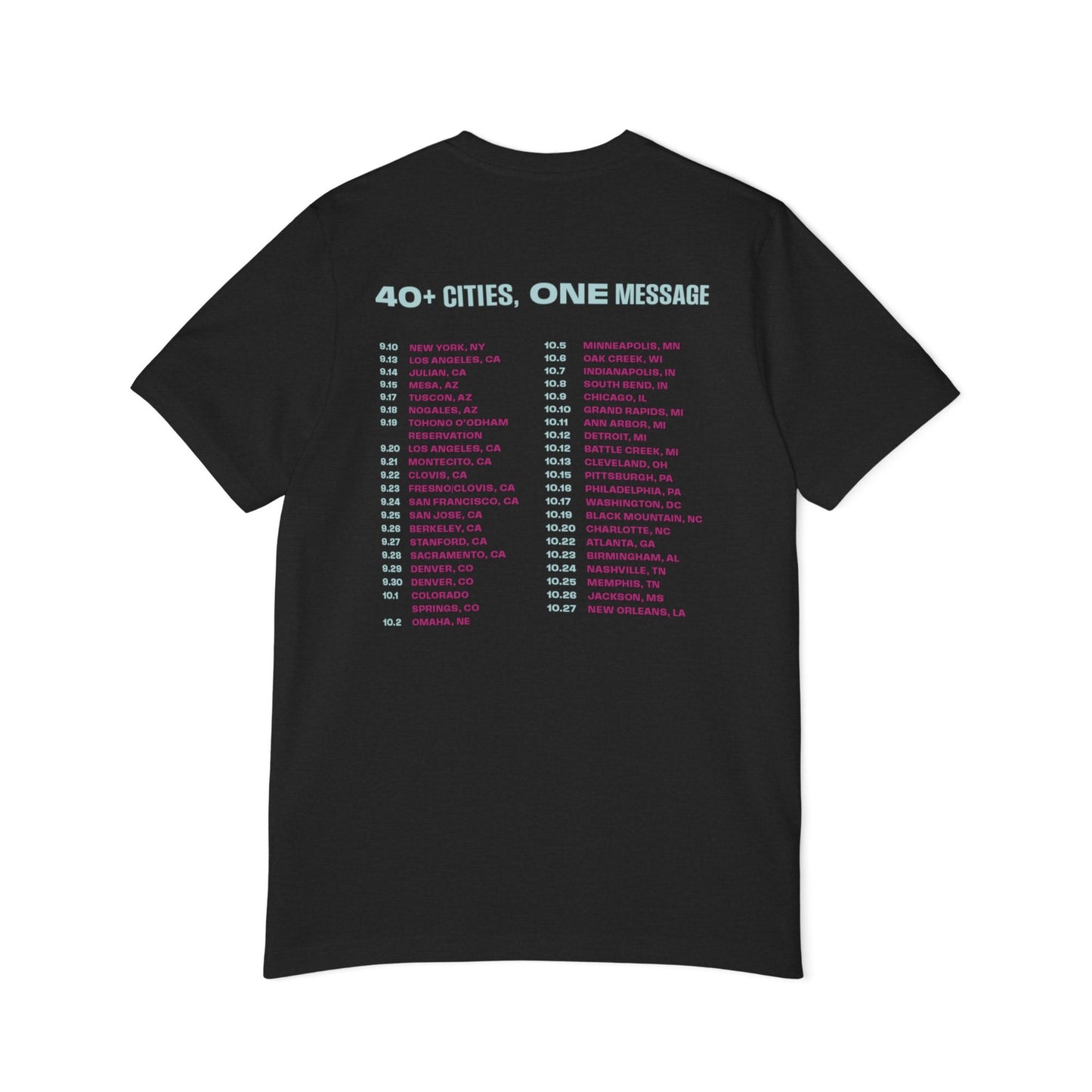 Call of Our Times with Tour Cities - Unisex Short-Sleeve Jersey T-Shirt (Black)