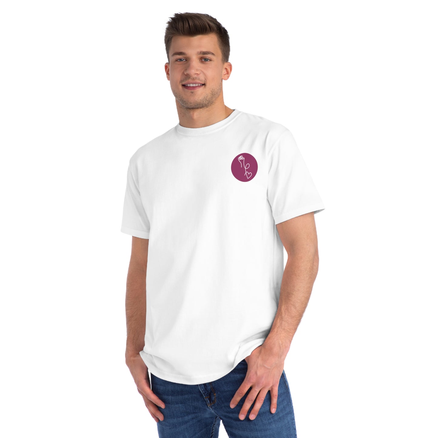 RLP Logo with Call of Our Times - Organic Unisex Classic T-Shirt (White)