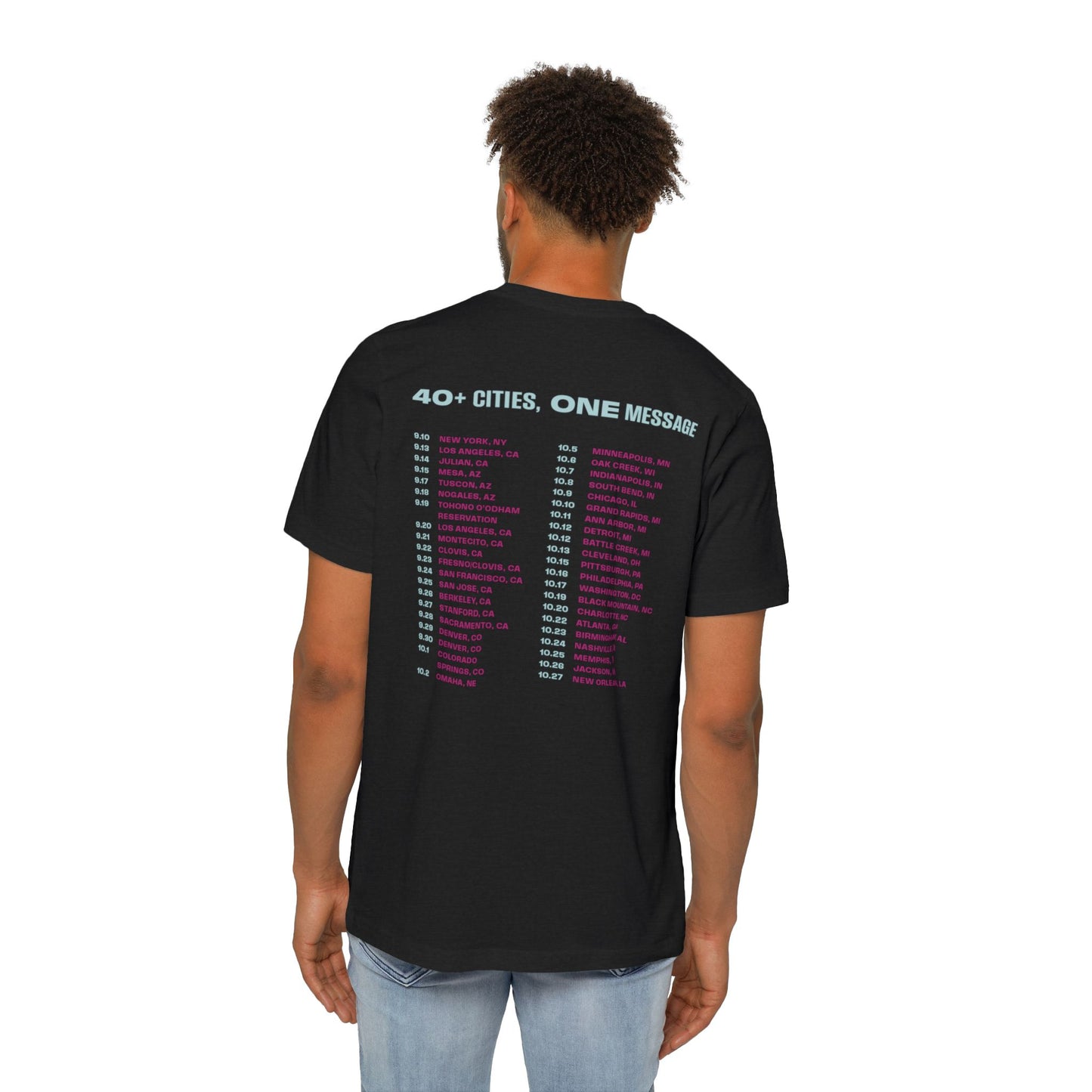 Call of Our Times with Tour Cities - Unisex Short-Sleeve Jersey T-Shirt (Black)