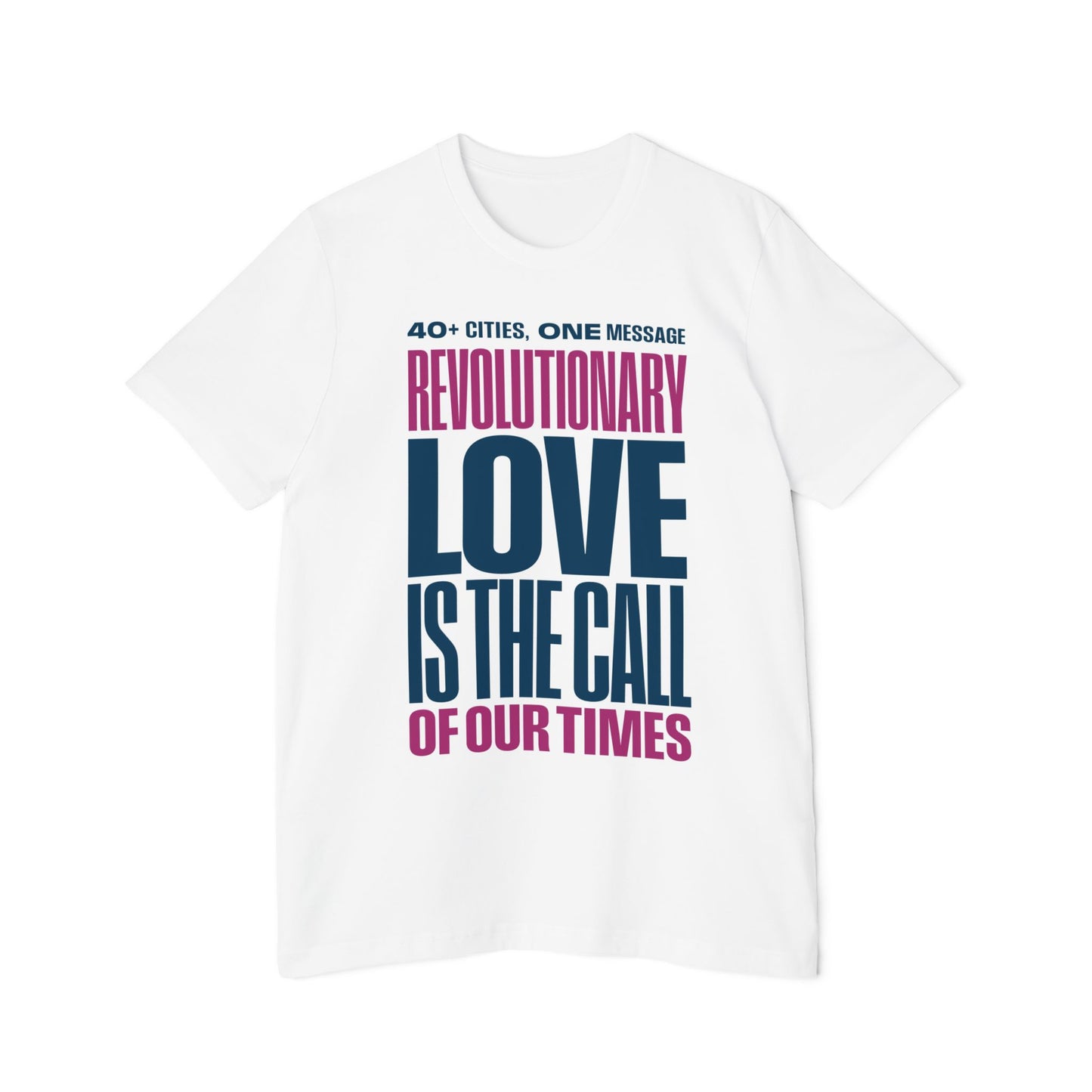 40+ Cities, One Message - Unisex Short-Sleeve Jersey T-Shirt (White)